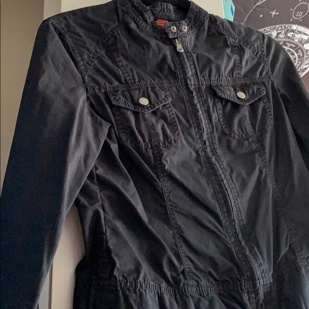 Black denim jacket
